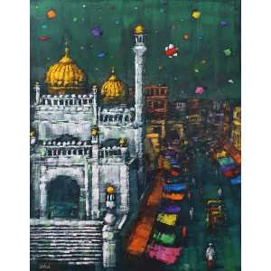 Zahid Saleem, 36 x 48 Inch, Acrylic on Canvas, Cityscape Painting, AC-ZS-179